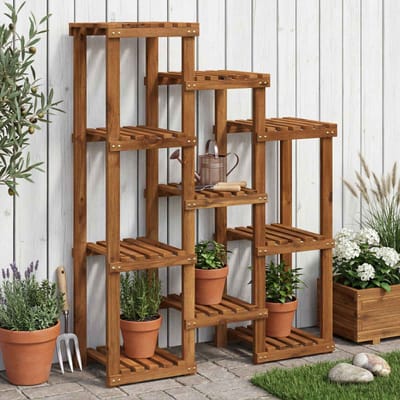 vidaXL - Plantenstand - Naturel - 85 - x - 30 - x - 114,5 - cm - Massief - Acacia - Hout