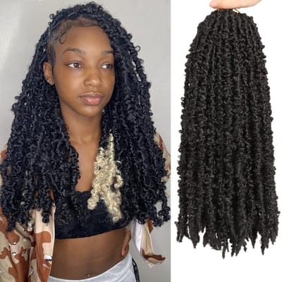 Dailygoods- Haar Extensions Crochet Hair 50 cm - Distressed Locs - Butterfly Faux Locs - 100% Synthetische Vezels - 6 Verpakkingen - Natuurlijke Stijl - Haarextensions