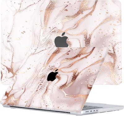 Lunso Geschikt voor MacBook Pro 14 inch (2021-2026) cover hoes - case - Marble Vera