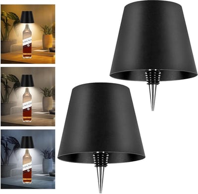 2 Stuks Oplaadbare Draadloze Fleslamp - 3 Kleuren Sfeerverlichting LED voor Wijn- en Drankflessen