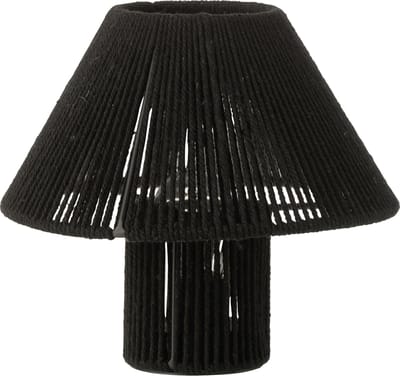 J-Line lamp - metaal/katoen - zwart - LED lichtjes