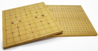 Dubbelzijdig Bord - Xiang-Qi Go - Strategisch Spel - Gebrande Lijnen - 47x445cm - Houtkleur