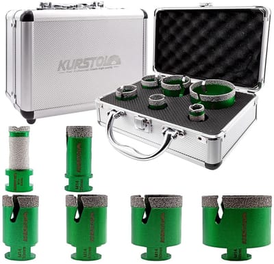 Diamantboorkroonset - Tegelboren set - Gaten maken - Vacuüm gesoldeerd - 5 stuks - Zilver