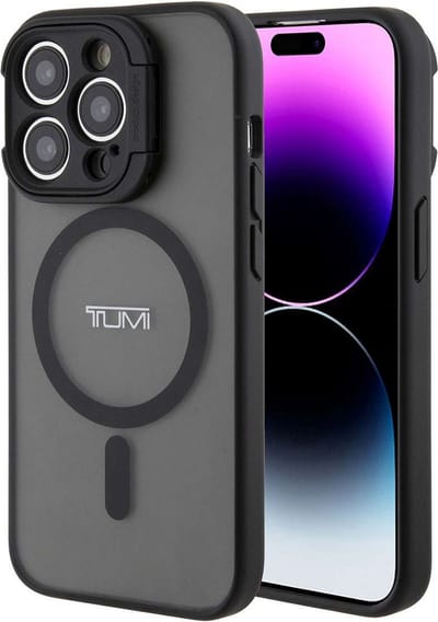 Tumi - iPhone 15 Pro - Backcover - hoesje Frosted - magsafe - Cam-Lens - Protection - transparent - Zwart