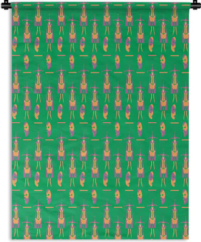 Wandkleed - Wanddoek - Masker - Patronen - Carnaval - Joker - 150x200 cm - Wandtapijt