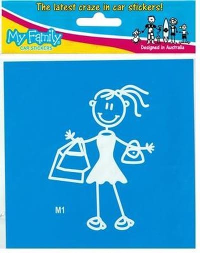 moeder shopt, autosticker