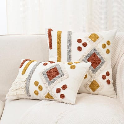 ACHETER MAINTENANT 1 PIÈCE Housse de Coussin en Velours et Dentelle Boucle Diamant Bohème Housse de Coussin Vintage pour Salon Canapé Décoration de Lit Maison cojines para sala 45x45cm