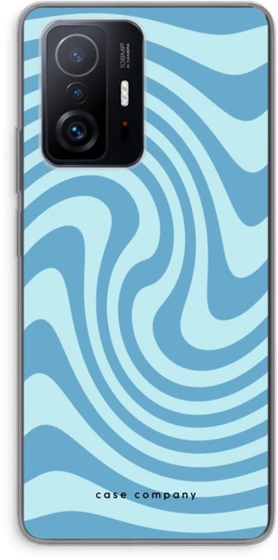 Case Company® - Hoesje geschikt voor Xiaomi 11T hoesje - Swirl Blauw - Soft Cover Telefoonhoesje - Bescherming aan alle Kanten en Schermrand