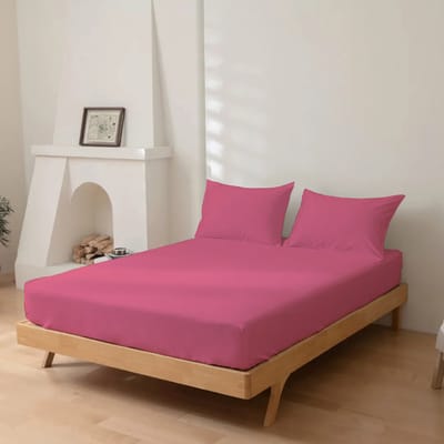 Dreamers Den - Hoeslaken - 100% Katoen Percaline - Katoen - Fuchsia - 90x200cm - 28cm Hoekhoogte