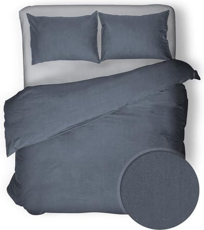 YELLOW Velvet Touch Dekbedovertrek - Litsjumeaux - 240x200/220 cm - Folkstone Grey