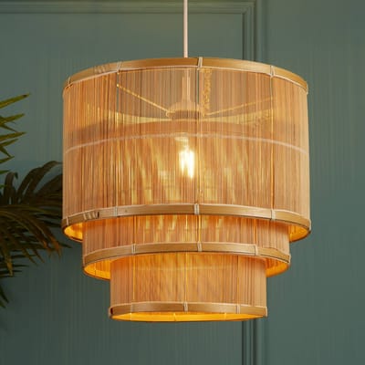 Searchlight Hanglamp Astaria, houtkleur, bamboe, Ø 40 cm, E27