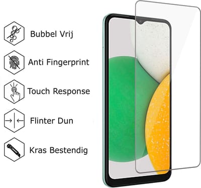 Geschikt voor Samsung A03 Core Book Case Hoesje + Screenprotector – Magnetische Flip Portemonnee Goud - Gehard Glas