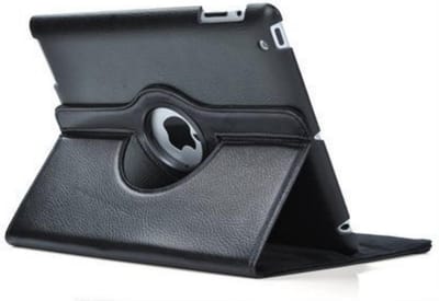 Lederen hoes draaibare cover iPad Air 1/2 - Zwart