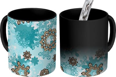 Magische Mok - Foto op Warmte Mokken - Koffiemok - Tiener - Mandala - Patronen - Magic Mok - Beker - 350 ML - Theemok