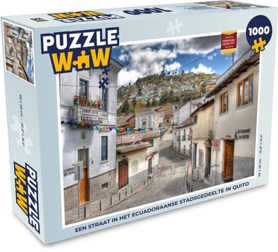 Puzzel Een straat in het Ecuadoraanse stadsgedeelte in Quito - Legpuzzel - Puzzel 1000 stukjes volwassenen