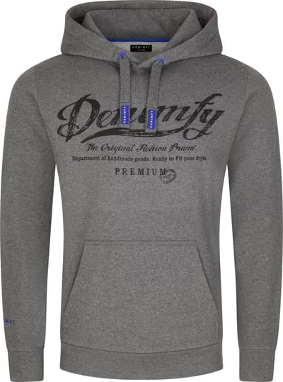 DENIMFY Heren Sweatshirt DFArno regular fit Grijs M Volwassenen Hoodie Capuchon Sweatshirt