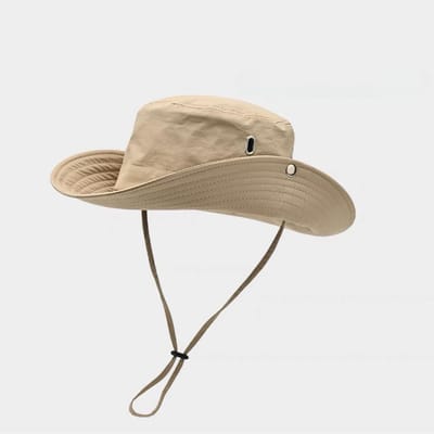 Waterdichte Sneldrogende Hoed Westerse Cowboy Buiten Klimhoed Dames Zonbescherming Vissershoed Heren Kampeer Zomer Zonbescherming Hoed Adjustable beige