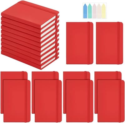 Kleine Notitieboeken - Schrijfblokken Pocket - Werk Kantoor - 20 Stuks Set - 9x14 cm - Rood