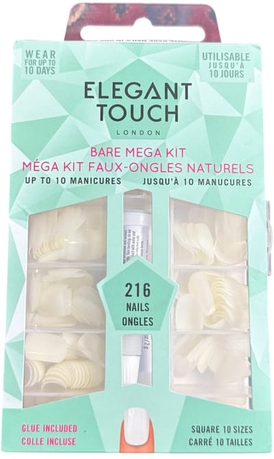 Elegant Touch London Nagels Bar Mega Kit - 216 Nails Ongles Natural
