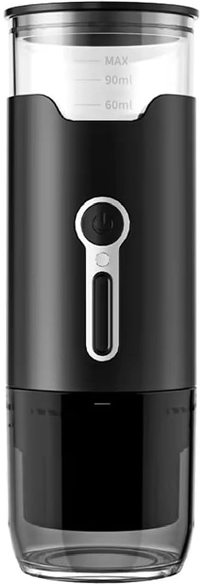 Draagbare capsulekoffiemachine - draagbaar koffiezetapparaat - Compacte capsule- en poederkoffiezetter voor op reis en op kantoor - Zwart