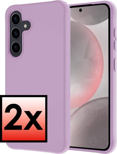 Hoesje - 2 Stuks - Geschikt voor Samsung Galaxy S24 - Sterk & Shockproof - Case Siliconen - Back Cover - Telefoon Hoes - Lila