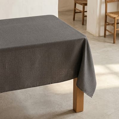 GAMUSI Tafelkleed FONS – Vlekbestendig Tafelkleed – Getextureerd Effen Design – OEKO-TEX® – 140x100 cm – Antraciet
