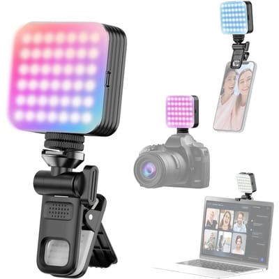 Mini RGB Invullicht LED Videolicht 2500K-9000K Dimbaar 8 Scèneverlichtingseffecten Videoconferentie