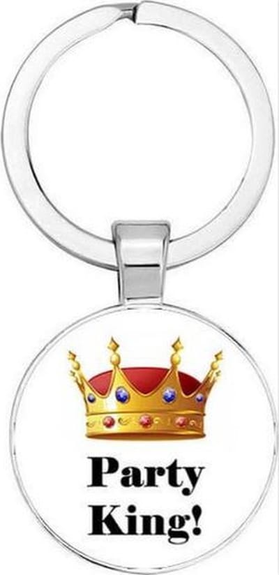 Akyol - party king Sleutelhanger - Party - de echte feestbeesten onder ons - party - feest - feesten - 2,5 x 2,5 CM