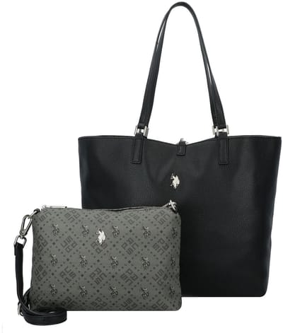 U.S. POLO ASSN. Schoudertas Malibu Shopping Bag Black Zwart Grijs