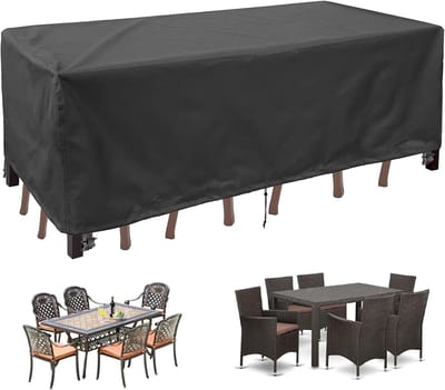 Tuinmeubelhoes - Terrastafelhoes Buitentafelhoes - Meubels Beschermen - Waterdicht Oxford Materiaal - 340 x 240 x 100 cm - Zwart