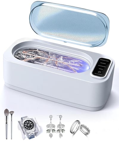 Ultrasoon Reiniger met uv Desinfectie - Ultrasoon Reiniger - Reinigingsapparaat voor Sieraden en Brillen - 4 reinigingsmodi - Voor brillen/Kleine beugels sieradenreiniger - Ultrasonic Cleaner - 350 ml - Wit