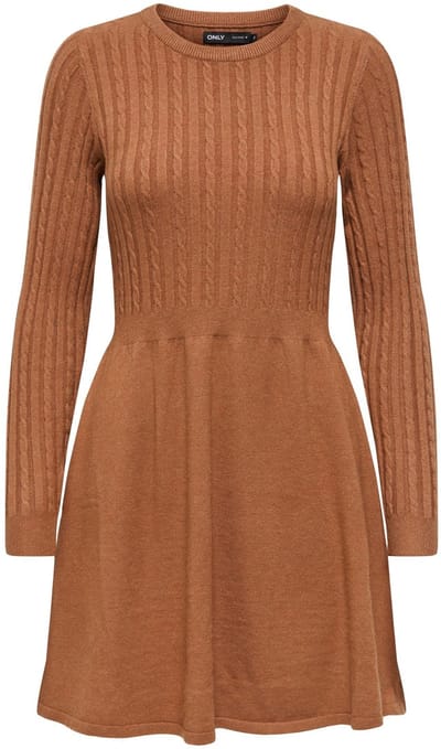 ONLY - ONLFIA LIFE LS CABLE DRESS KNT NOOS - Dames - Mini jurken