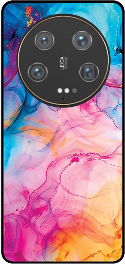 Smartphonica Telefoonhoesje Geschikt voor Xiaomi 13 Ultra met Regenboog Acryl Marmer Opdruk - TPU Backcover Case Rainbow Acrylic Marble Design geschikt voor Xiaomi 13 Ultra