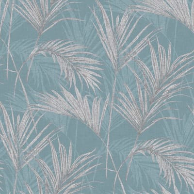 DUTCH - WALLCOVERINGS - Behang - Palm - Springs - blauw - en - grijs