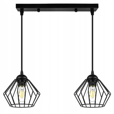 Luxe Hanglamp Zwart Mat - 2xE27 - Verstelbaar - Loft Stijl