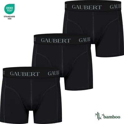 Heren Bamboe Boxershorts - 3-Pack - Zwart - Effen - Maat L - Bamboe Ondergoed