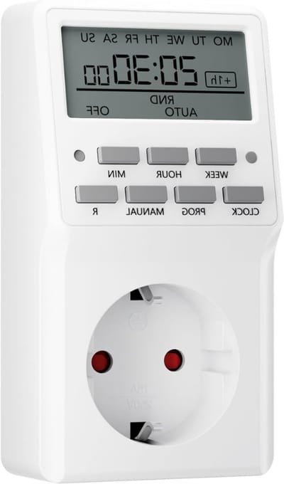 QORA® Digitale Tijdschakelaar - Digitale schakelklok Met 20 Programma’s - Schakelklok Timer – Schakelklok Digitaal – Weektimer – Countdown Functie - Zomertijdschakeling - Wit - ‎13cm x 9cm x 7cm