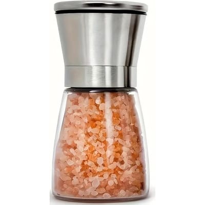 Un moulin à poivre manuel, en acier inoxydable et en verre - peut ajouter du sel et du poivre, facile à régler la taille de mouture 1