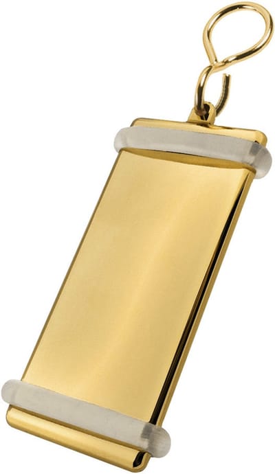 CombiCraft blanco messing hotel sleutelhanger Montparnasse 33x77mm - per 1 stuk
