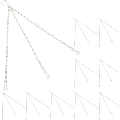 10 stuks Ophangketting met Haken Enkelvoudig 8-Strands IJzer Tuin Bloempot Plantenhangers Vervanging white