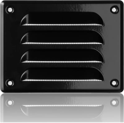 Ventilatierooster - Rooster met gaas - Ventilatie verbeteren - Insecten weren - 140x105mm - Zwart