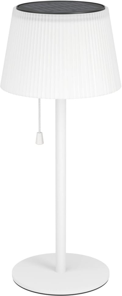 EGLO Scordiano Tafellamp - Oplaadbaar (tot 22 uur licht) - Solar - 38 cm - Wit - Draadloos - Binnen en Buiten - Trekschakelaar