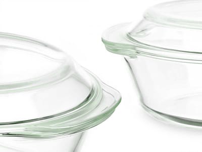 Set van 3 borosilicaatpannen 700 1000 1500 ml