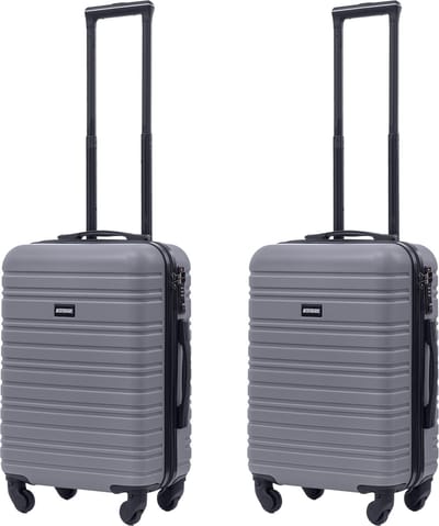 BlockTravel® Kofferset 2 Delig - Koffer met Wielen - Reiskoffer Handbagage - Handbagage Trolley - Valies Set - 39 Liter - Inbouw TSA Slot - Afneembare 360º Wielen - Lichtgewicht ABS - Grijs
