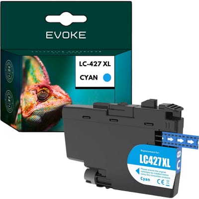 Evoke Compatibele Inkt voor Brother Lc-427Xl Lc427Xl Lc427Xlc Cyaan 62 ml 5000 Pagina's Mfc-J5955Dw J6955Dw J6957Dw J6957Dwt J6959Dw