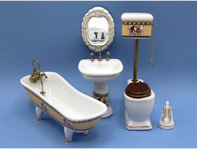 Wonham BR49 Badkamerset Miniatuur – 1/12 Schaal – Meubels voor Poppenhuis – Compleet Set