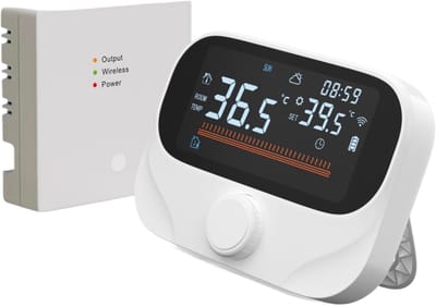 Slimme Thermostaat - Temperatuurregelaar Sensor - Energie Besparen - 7-Dagen Programmering - 11.8 cm - Wit
