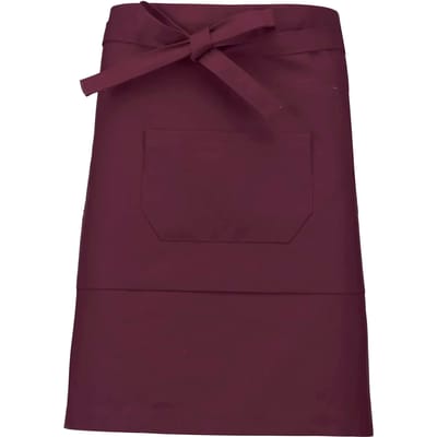 Kariban Katoenen halflang schort K898 - Wine - One size