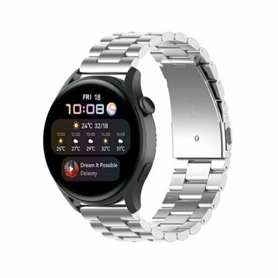 By Qubix - Stalen schakelband - Zilver - geschikt voor Huawei Watch GT 6 / GT 7 / GT 6 pro / GT 7 pro - 46mm