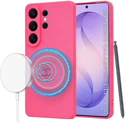 Hoesje geschikt voor Samsung Galaxy S26 Ultra - Techsuit Soft Flex Silicone Back Cover - Geschikt voor MagSafe - Hot Pink